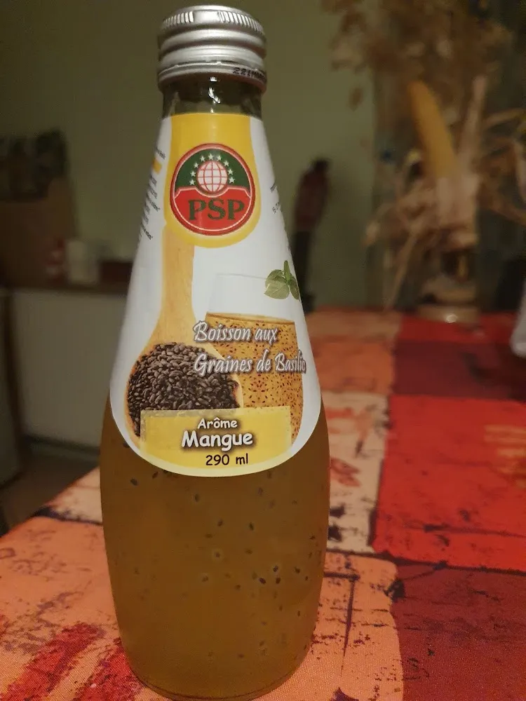 Boisson Mangue Et Graines de Basilic
